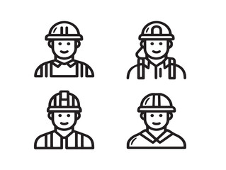 Fototapeta premium Professional Labour Day Symbol Modern Outline Vector Illustration