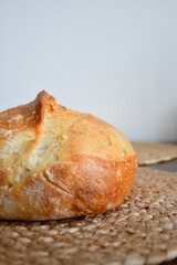 loaf of bread on wooden table