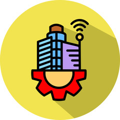 Naklejka premium Smart Infrastructure lineal color icon