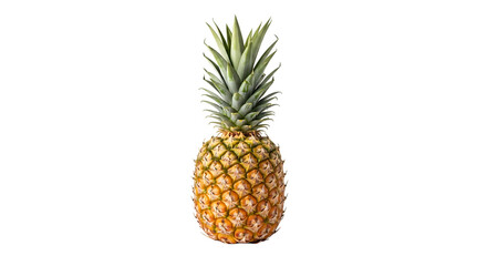 Fototapeta premium Isolated pineapple fruit fresh tropical food background healthy diet vitamin c nutrition closeup sweet 100 character transparent background