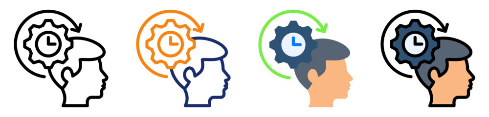 Self Discipline Icon Multiple Style Collection Set 