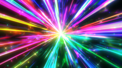 カラフルな集中線のエフェクト背景