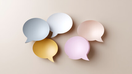 Chat bubbles arranged, creating sense of connection and communication