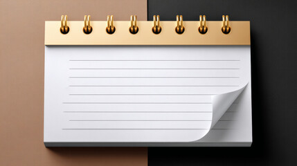 White blank notebook feels organized, ready for notes