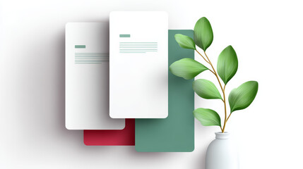 Minimal card and vase create positive vibe, presenting fresh design concept