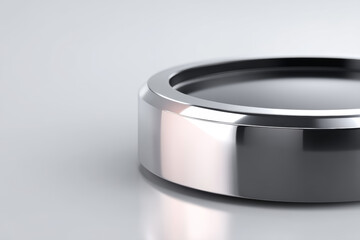 Shiny metal ring gleams, radiating sleek, modern sophistication