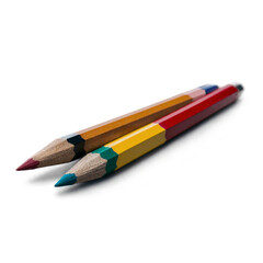 Fototapeta premium Different pencils wooden sharpened on transparent background