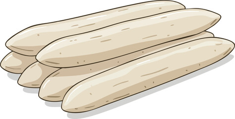 Stack of Korean rice cakes (tteok) in a cartoon style illustration.