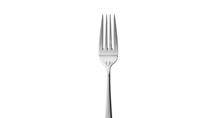 Isolated silver fork kitchen utensil cutlery silverware dining equipment on black background for food photography transparent background