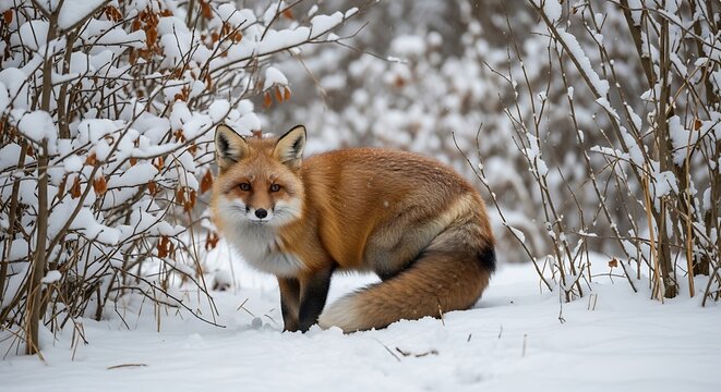 Red Fox in Winter. - Powered by Adobe