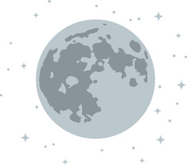 Full Moon with Star Sparkles