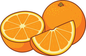 slice of orange on white