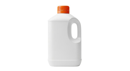 Isolated plastic container with orange cap for detergent or cleaner product mockup