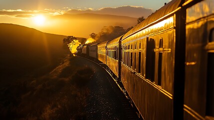 railway station at sunset