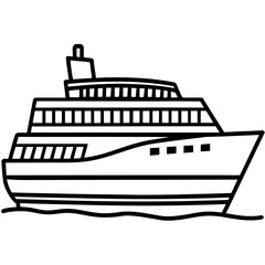 Obraz premium Tourist Ferry Line Vector