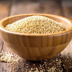 Quinoa in a wooden bowl