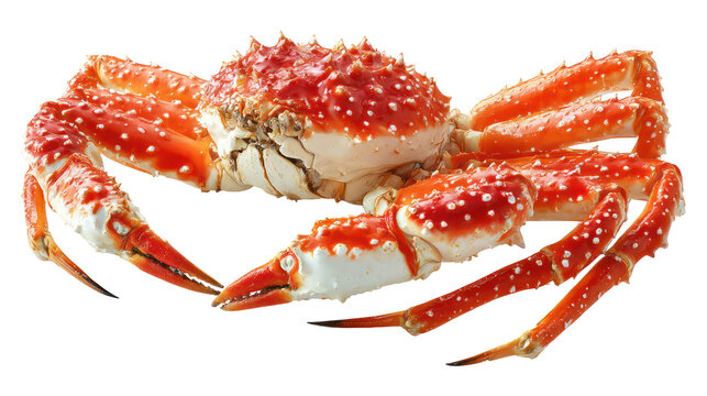 Large orange king crab with spiky shell and long legs