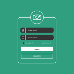 Vector illustration of entering login user code and password.