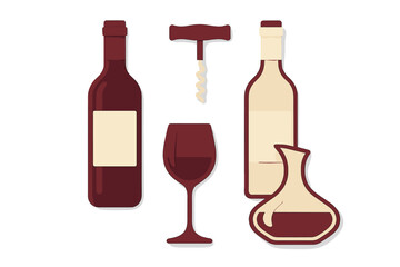 Wine bottles and accessories arranged stylishly, perfect for a cozy gathering or dinner party