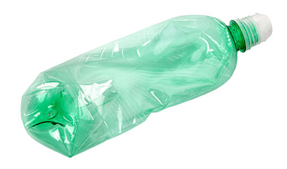 Crushed green plastic bottle waste for recycling