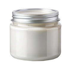 Realistic of a white cream jar mockup with lid,  jar of white face cream mockup isolated on transparent background