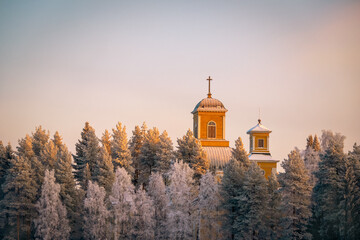 Church And Bell Tower Snowy