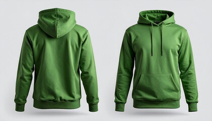 Mockup of a lime green hoodie, front and back views