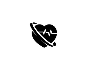 heart and heartbeat vector logo design