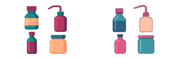 Various bottle designs displayed in different colors and shapes for creative projects and branding ideas