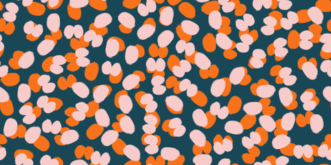 Various dots, shapes, figures. Modern abstract style. Hand drawn vector seamless pattern. Square background, wallpaper. Textile, fabric, print template, wrapping paper, design element