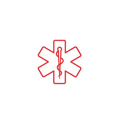 Obraz premium Red Star of Life Medical Symbol Vector EPS ICON 50