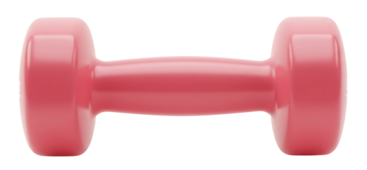 pink dumbbell isolated on transparent cutout background, cut out, png