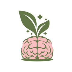 brain leaf abstract logo modern style