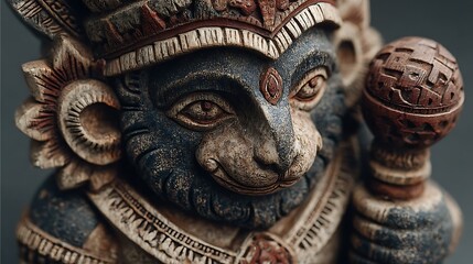 Obraz premium Wooden demon sculpture art high resolution picture