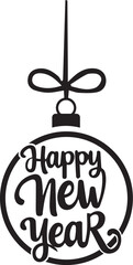 Happy New Year Ornament Silhouette