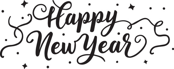 Happy New Year Calligraphy