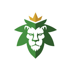 lion cannabis abstract logo modern style
