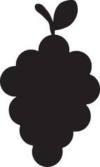 Grape Fruit Icon. Black Grape Bunch Illustration. Minimalist Grapes Symbol.