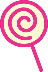 a colorful and simple pink spiral lollipop candy icon