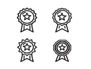 Professional Reward Badge Symbol Modern Line Art Vector Icon