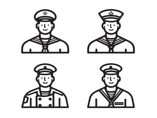 Creative Sailor Symbol Modern Outline Vector Illustration Icon