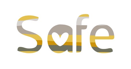Playful safe logo featuring a gentle line pattern and a heart-shaped symbol. Ideal for wellness projects, mental health, community care, and trusted social support initiatives.