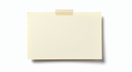 Blank note taped on white background opportunity with message, and mockup.