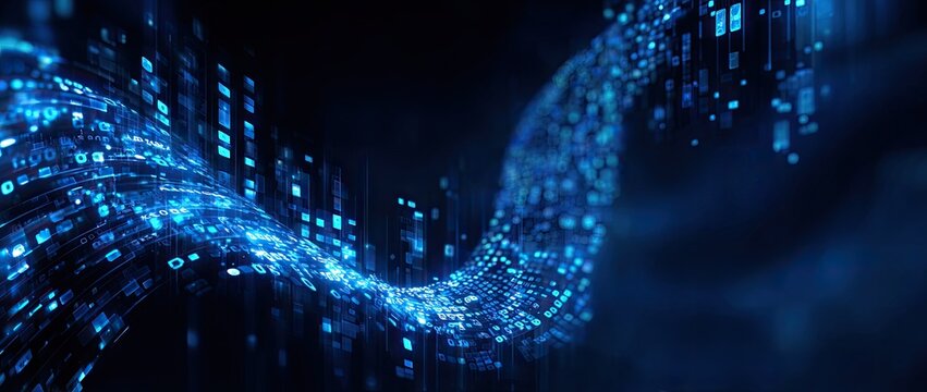 Abstract swirling digital data stream - Powered by Adobe