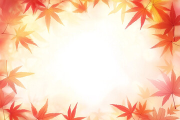 Autumn Maple Leaves Frame Background with Copy Space
