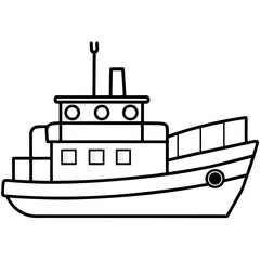 Tugboat Line Vector