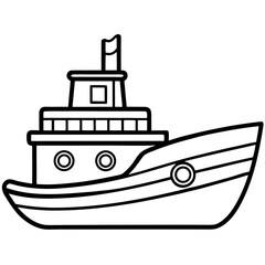 Tugboat Line Vector