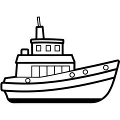 Fototapeta premium Tugboat Line Vector