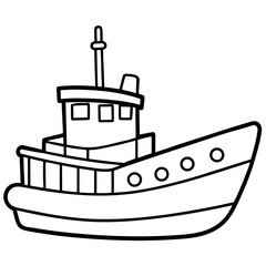 Fototapeta premium Tugboat Line Vector
