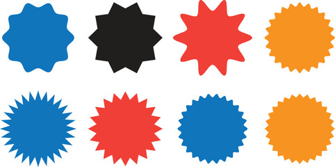 sale price tag.Starburst explosion comic shapes . Speech boom bubbles.colorful sun, circle and oval label, round discount icon isolated on white background..eps